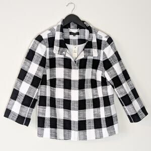 NWT Talbot's Buffalo Check Textured Full Zip Jacket, size 14